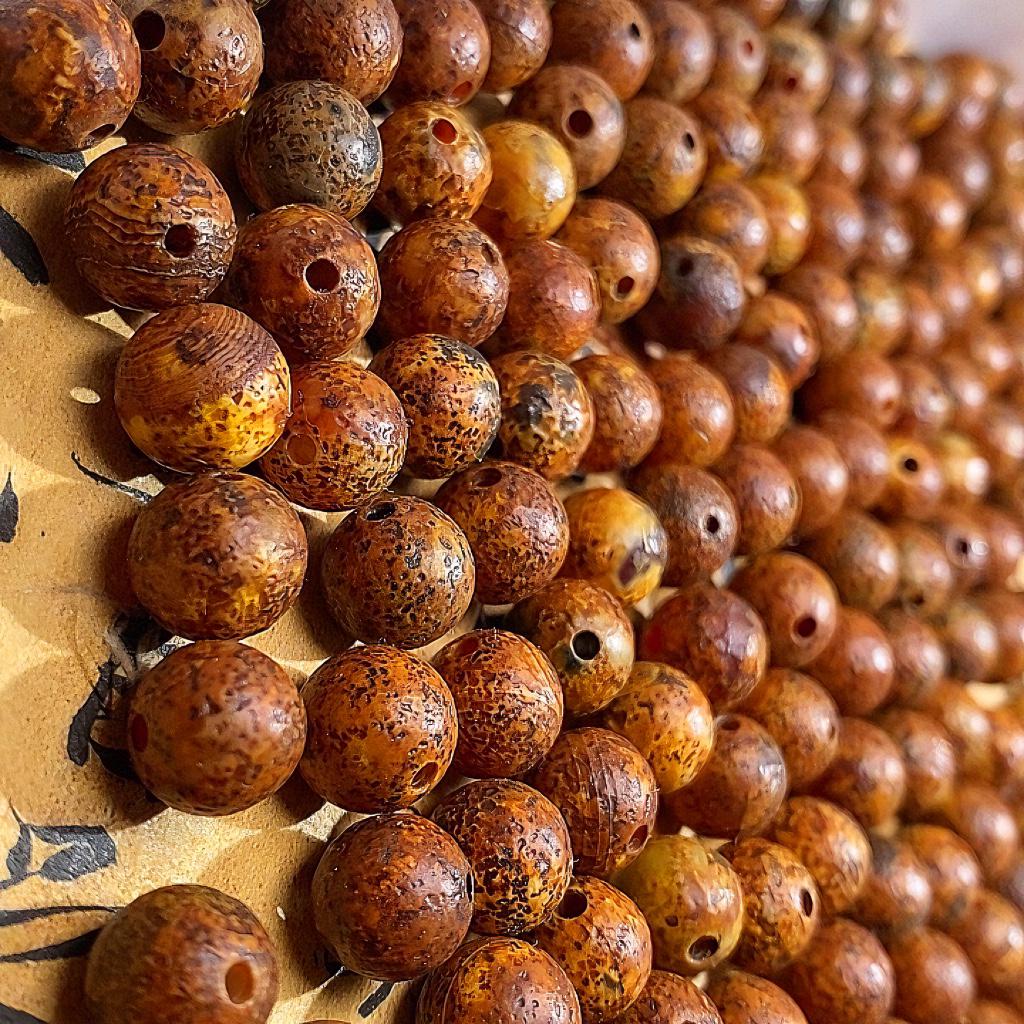 Tibetan Style Gobi Agate Picture Stone Round Beads for DIY Necklace and Jewelry Accessories