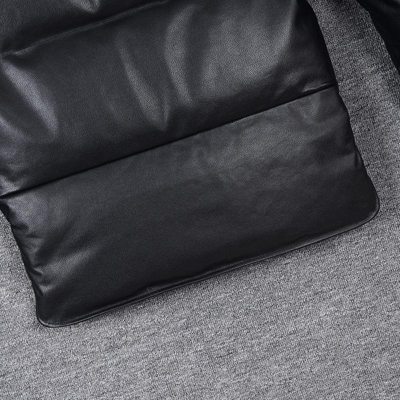 Thick Men Cowhide Leather Jacket Warm Genuine Cow Leather Duck Down Coat For -25~0 Degree Winter Clothing