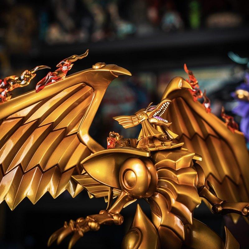 Yu-Gi-Oh Duel Monsters Anime Desktop Ornament Statue Winged Dragon Three Illusory Gods Collectible Figure Them Model Gift Poseable Articulated Scale