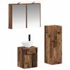 Bathroom Furniture Set 4 Pcs Reclaimed Wood Engineered Wood and Glass