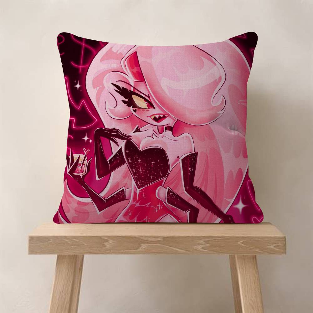 Anime Hhazbin Hhotel Angel Pillow Covers Cartoon Sofa Decorative Home Doublesided Printing Short Plush Cute Cushion Cover