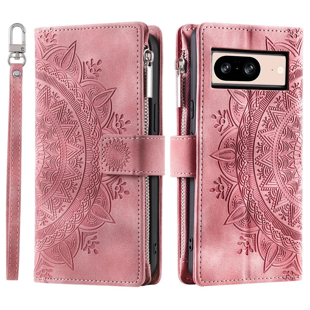 For Google Pixel 9/Pixel 9 Pro PU Leather Case Mandala Flower Pattern Phone Cover Wallet