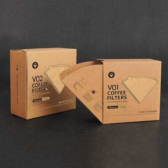 40/100 Stück kegelförmiges Kaffeefilterpapier für 1–4 Tassen, V-förmiges Design, Einweg-Kaffeefilterpapier, V01/V02 Kaffeefilter