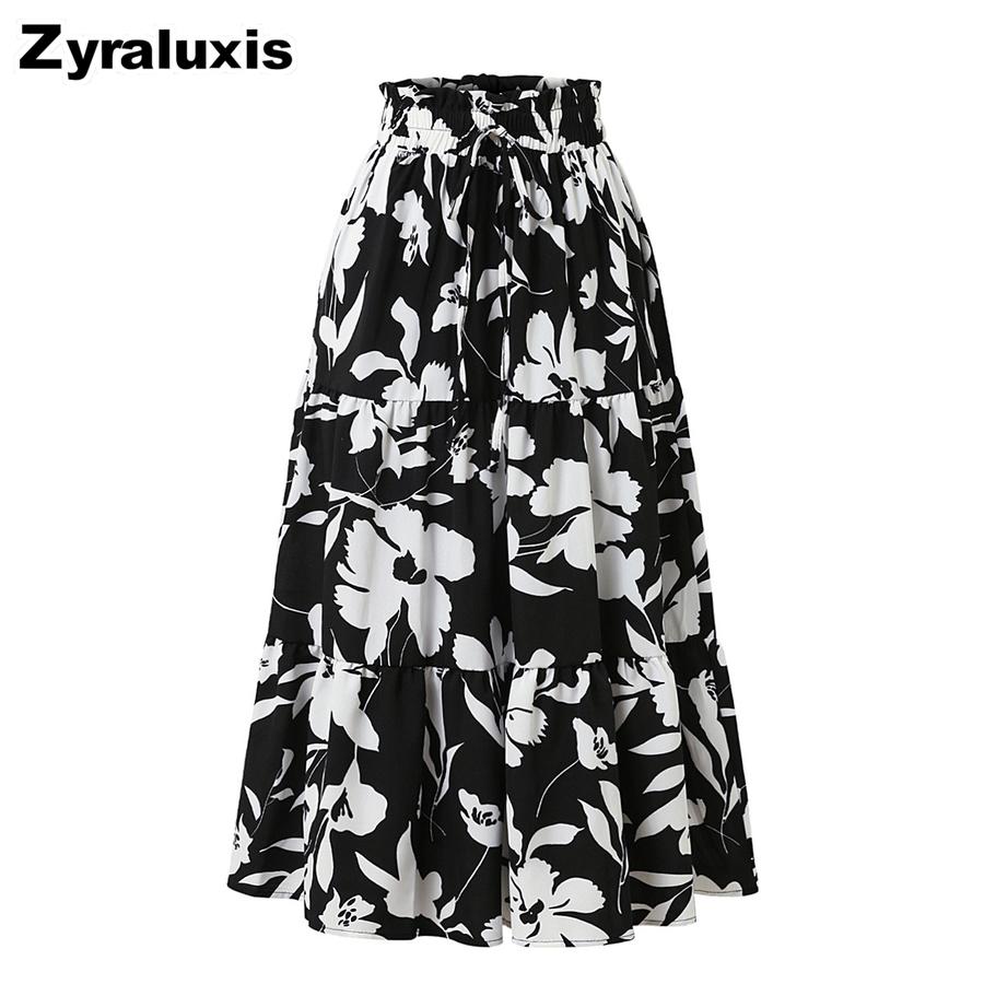 Jupe Midi Coupe A Ample d'Été Robe Plissée Haut de Gamme pour Femmes