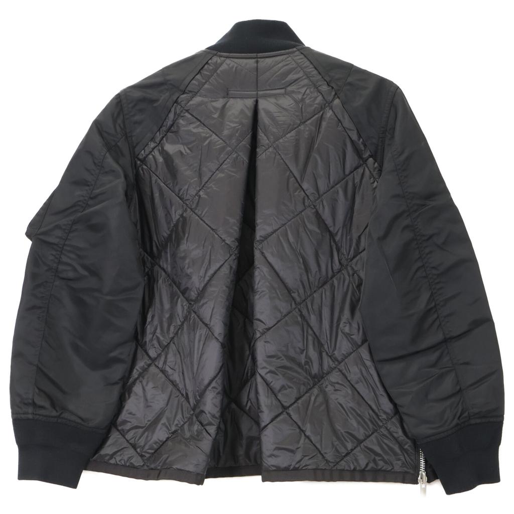sacai 22-06191 Black Nylon Twill Mix Quilted Blouson Jacket 1 blackUsed