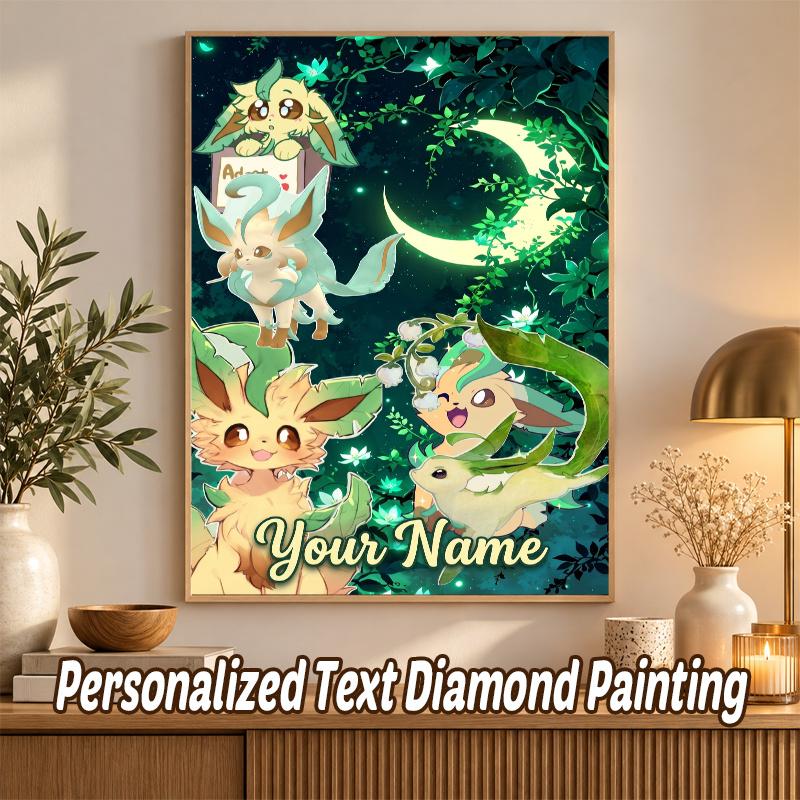 Leafeon Custom Name Diamond Painting Personalized 5D Full Drill DIY Diamond Art Home Decor
