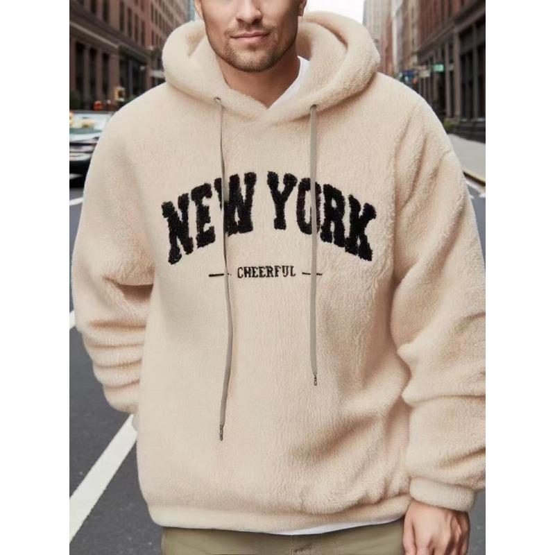 Spring and Autumn High Street Printed Hooded Drawstring  Jacket Casual Sports Style Men's Sweatshirt