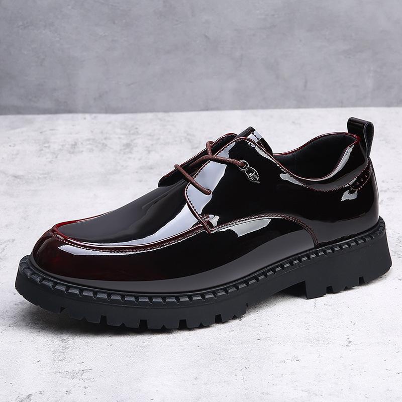 Leather shoes men's green autumn new breathable men's casual shoes fashion British business formal men's shoes