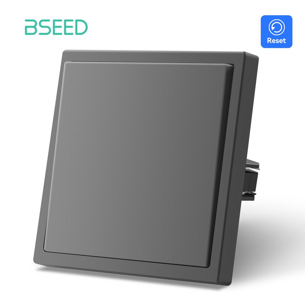BSEED Single 1/2Gang Mechanical Light Switch Double Reset Wall Switch Bounce Buttons 1Way Plastic Matte Frames EU Standard