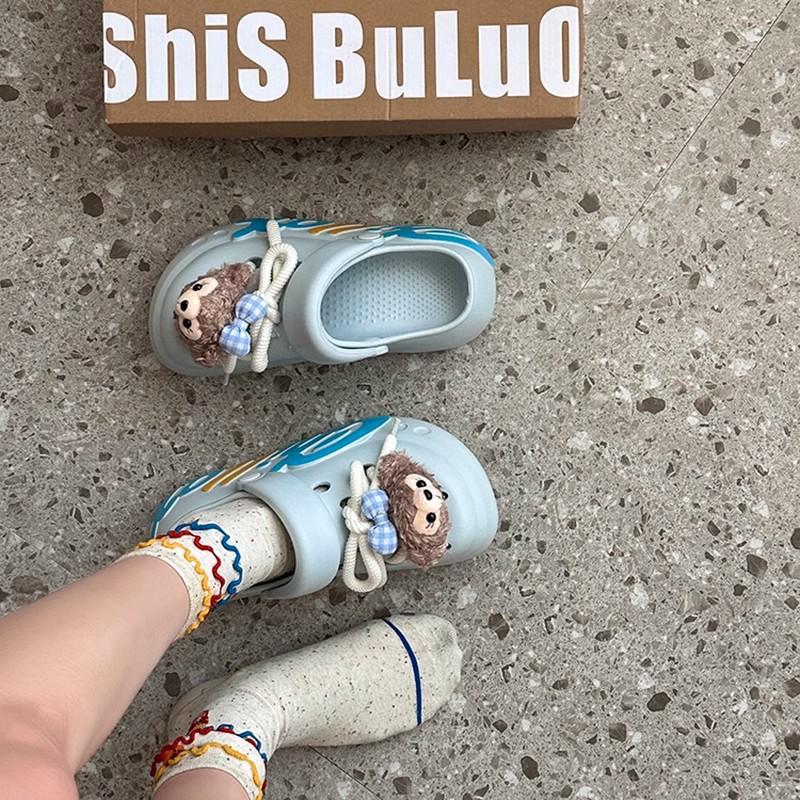 Women's hole shoes tide ins summer fashion couple hole shoes home out two wear garden shoes