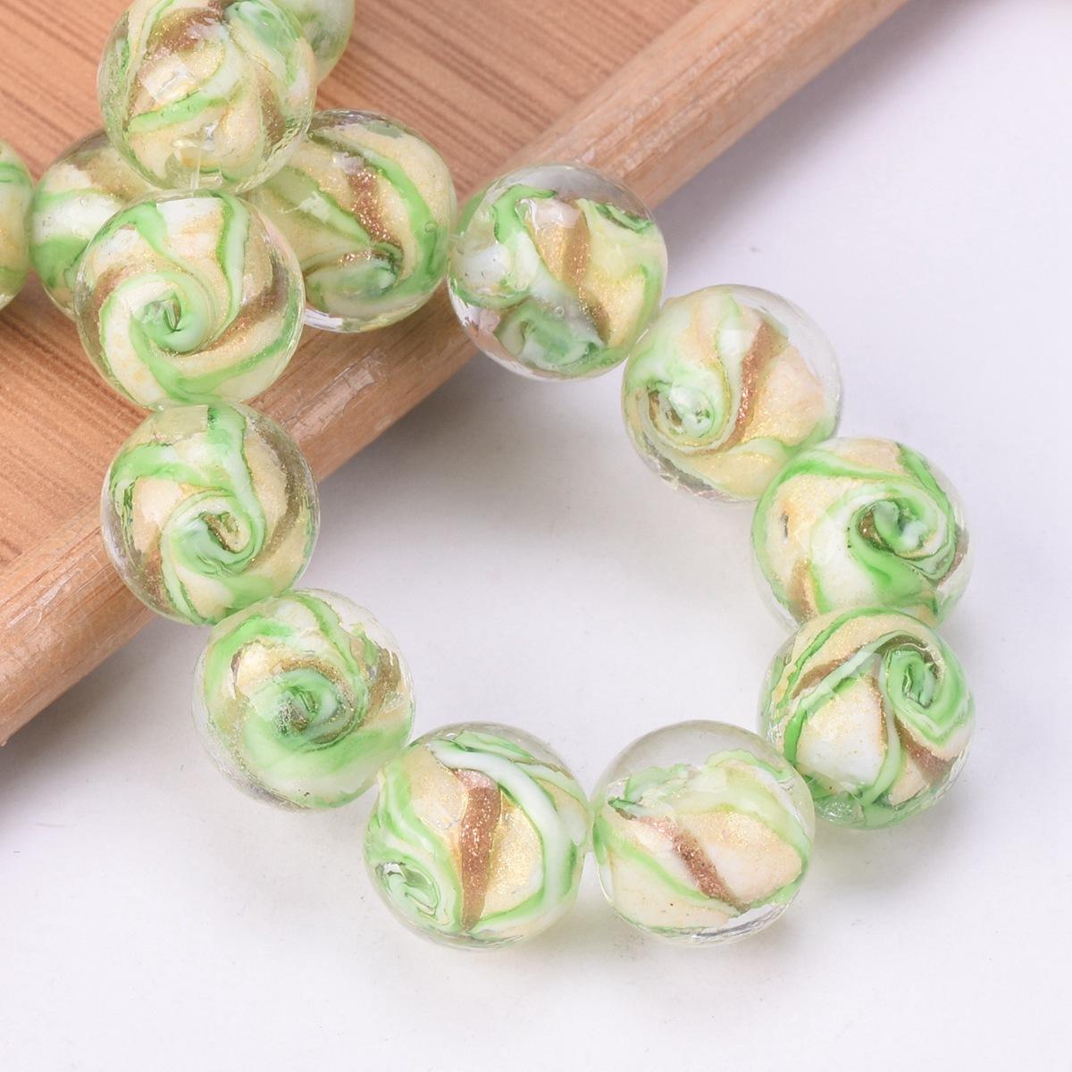 

10 шт. Круглые 10 мм 12 мм Лэйс Фольга Лэмпворк Стекло Ручной работы Свободные Бусины для Аксессуаров для Изготовления Ювелирных Изделий DIY Поделки Фурнитура 12mm-10pcs