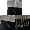Geometric Alloy Pendant Necklace Set With Cross Chain For Fashionable Women