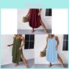 Elegant Sleeveless A Line Dress With Splicing For Casual Travel And Office Wear