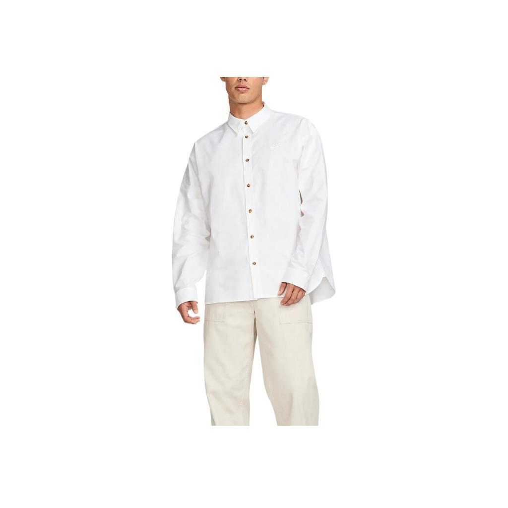 Nike Club Oxford Futura Comfortable Soft Versatile Long Sleeve Shirt Men Shirts White HM9591-100