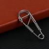 Stainless Steel Clasp Dual Lock Keychain Snap Clip Carabiner Key Ring  Outdoor Tools
