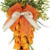 Easter Carrot Wreath Home Decor Wall Portable Artificial Garland Teardrop Swag for Party Supplies
