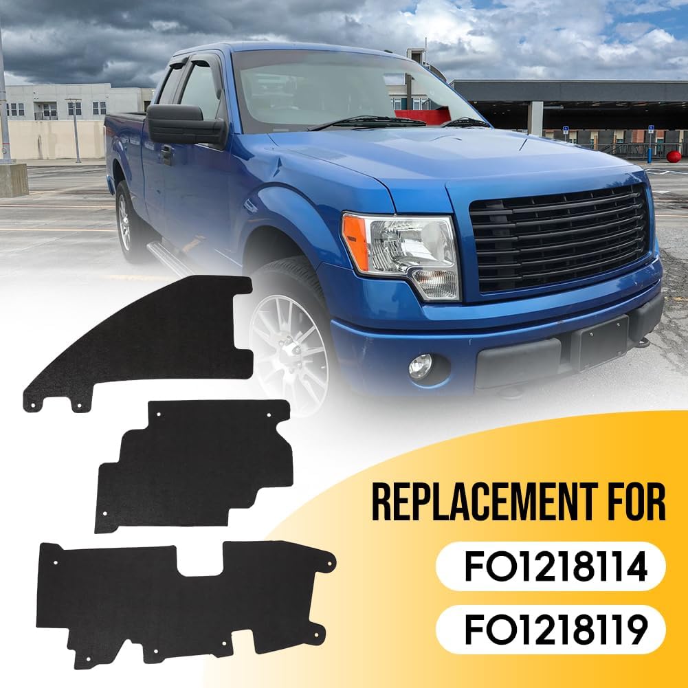 3PCS Trucks Grille Air Deflector Kit For 2009-2014 Ford F150 Raptor Radiator Support Accessory With Fasteners Replacement FO1218114 FO1218119