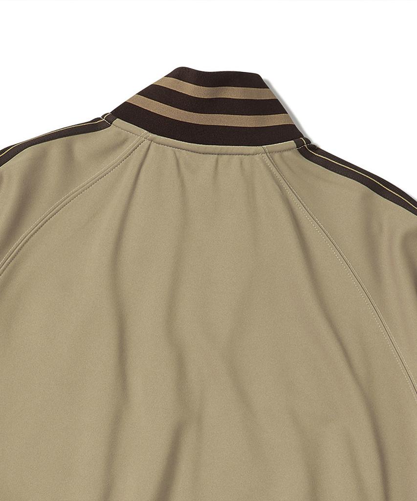 Travel Jersey Track Short Sleeve Jacket Beige