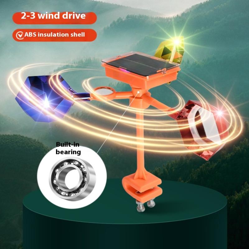 Solar Bird Repeller Waterproof Solar Energy Bird Repelling Device 360Degree Rotating Reflector Farm Orchard Bird Scaring Device