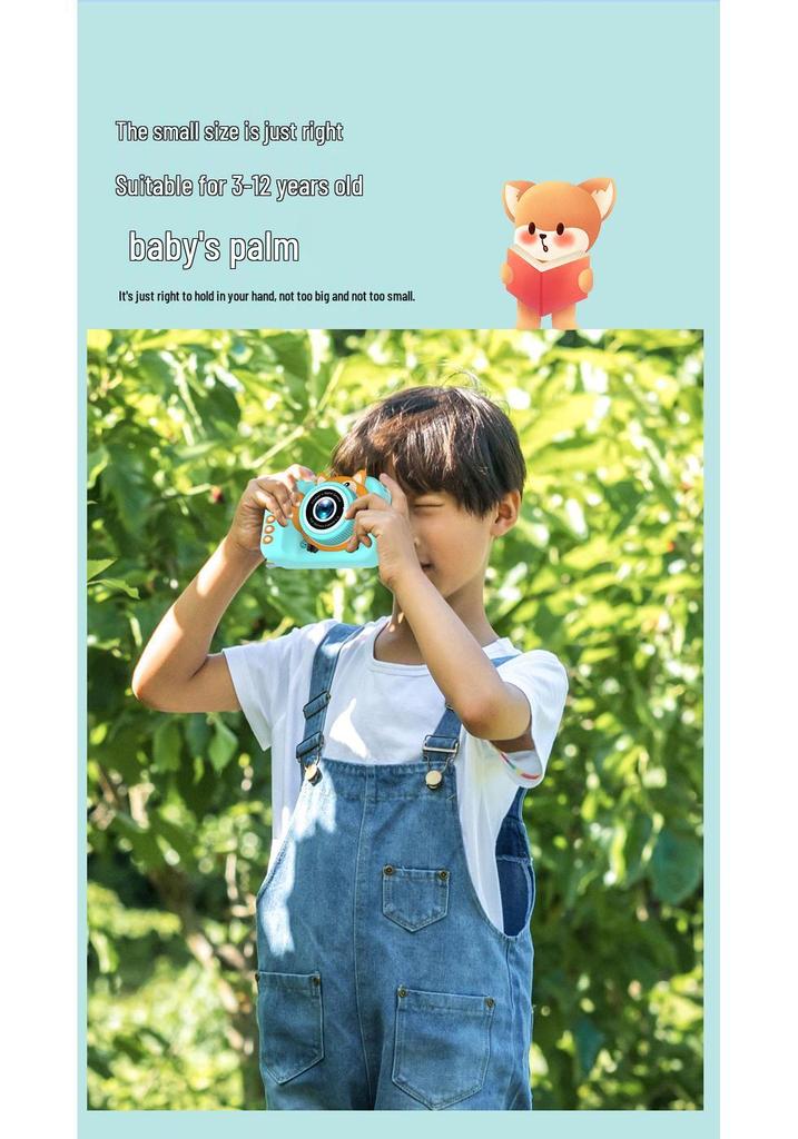 Q3 Fox Kids' Cartoon Mini HD Dual Camera for Photos & Videos