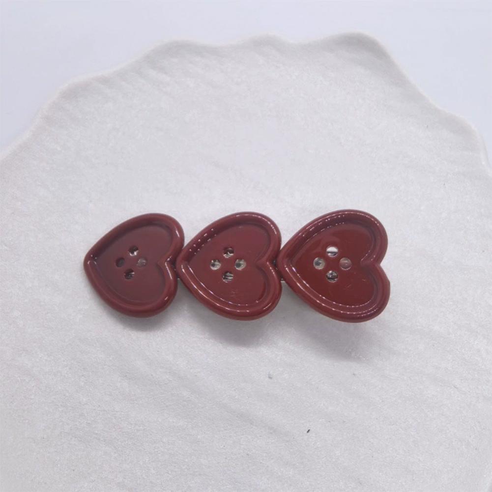 Sweet Plaid Heart Button Duckbill Clip Cute Side Bangs Hair Clip Girls Fashion Hair Accessories
