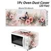 Printed Microwave Oven Dust Cover Waterproof Reusable Fabric Dust Proof Ideal for Rental Home Compact Kitchen Appliance