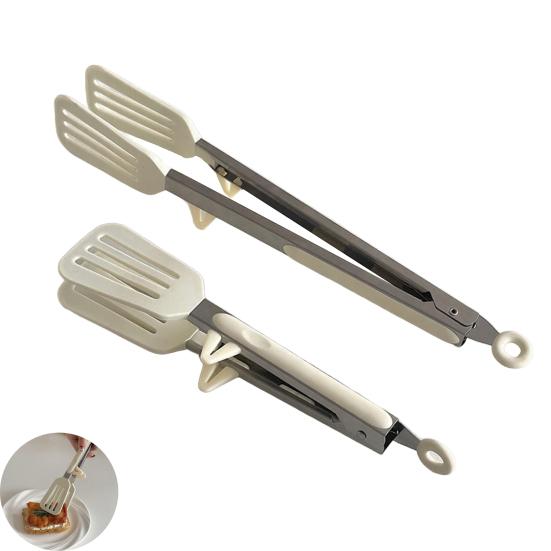 Yousheng 2 Stück Silikon Grillzange 304 Edelstahl Topfschutz Anti-Rutsch-Design Lebensmittelqualität Lebensmittelklemme Kochwerkzeug