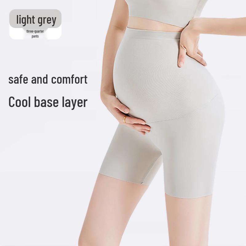 

Maternity Shark Skin Shorts - Summer Lightweight Yoga Base Layer with Plus Size Tummy Support & Comfort Fit One Size (Suitable for 80-110 lbs)