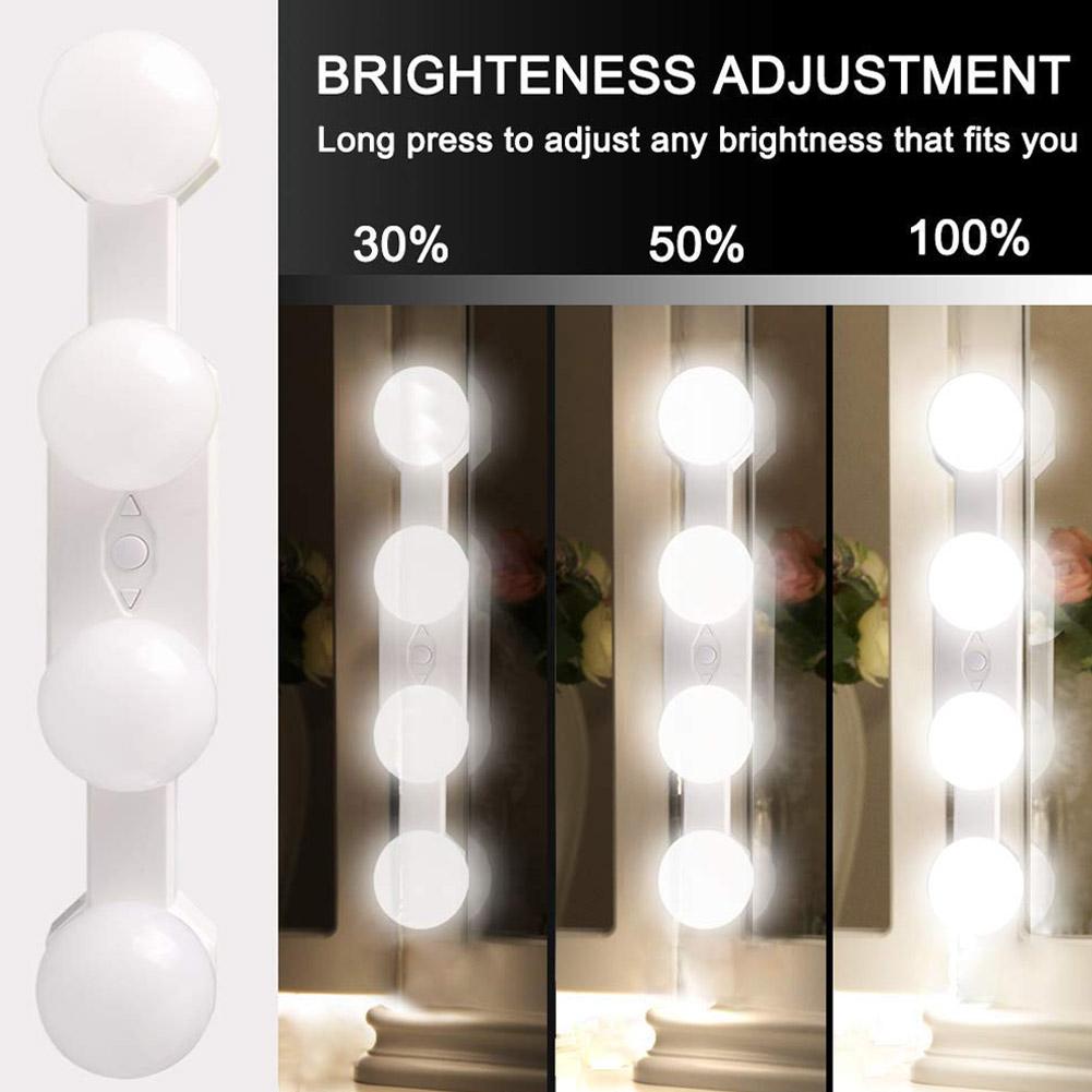 LED Makeup Mirror Light Suction Cup Cordless Portable Bathroom Vanity Lamp USB Charged Cordless Dimmable Bedroom Nightlight