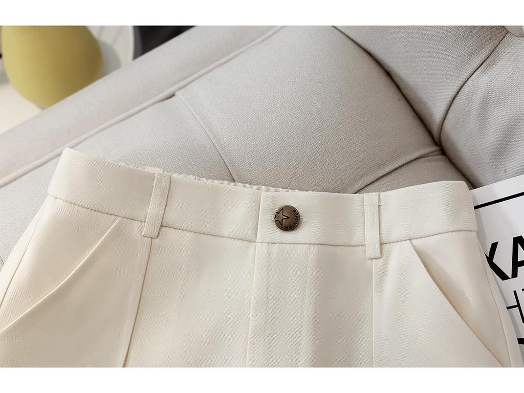 Women's 2025 High-Waisted A-line Wide-Leg Suit Shorts