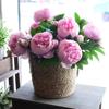 Peony Bouquet Silk Flowers: Elegant Floor Floral Arrangement for Home and Wedding Decor