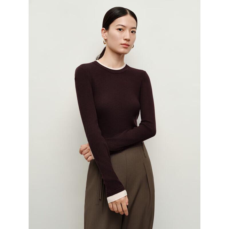 ANNACO Women's Cloud Wool Colorblock Knit Sweater