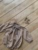 Autumn Floral Collar Bowknot Lantern Sleeve Onesie for Baby Girls
