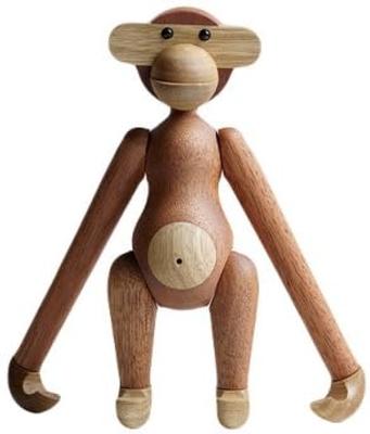 COSMOSFACTORY Kai Bojesen Opice, Skandinávská dřevěná hračka, Objekt, Dekorace interiéru, Reprodukce panenky, Figurka, Teak, Designér, Přírodní dřevo