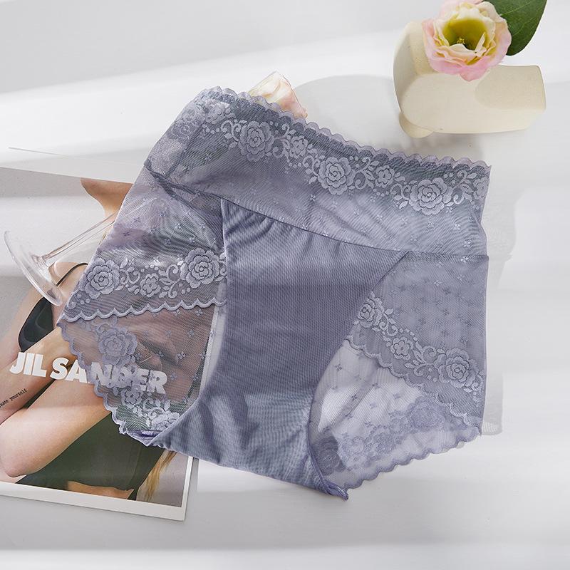 12 Color High Waist Women Panties Sexy Lace Stars Briefs Summer Ultra Thin Mesh Breathable Lingerie Female Seamless Intimates
