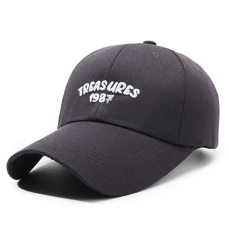 Embroidered Alphabet Baseball Cap Male Female Extended Brim Cap Outdoor Recreational Fishing Sun Cap
