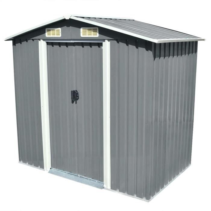 VidaXL Abri de stockage pour jardin Métal Gris 204 x 132 x 186 cm 42983