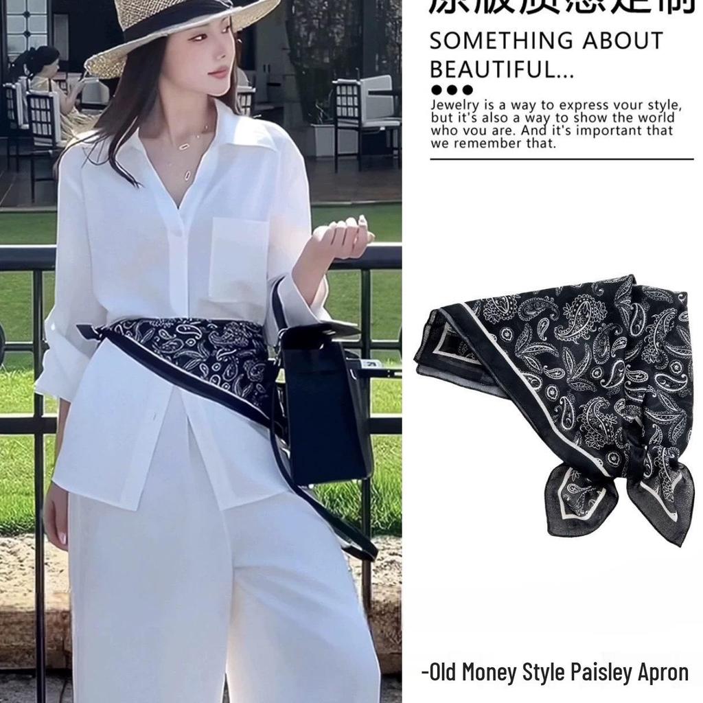 Elegant Black & White Striped Silk Scarf: Retro, Versatile Accessory