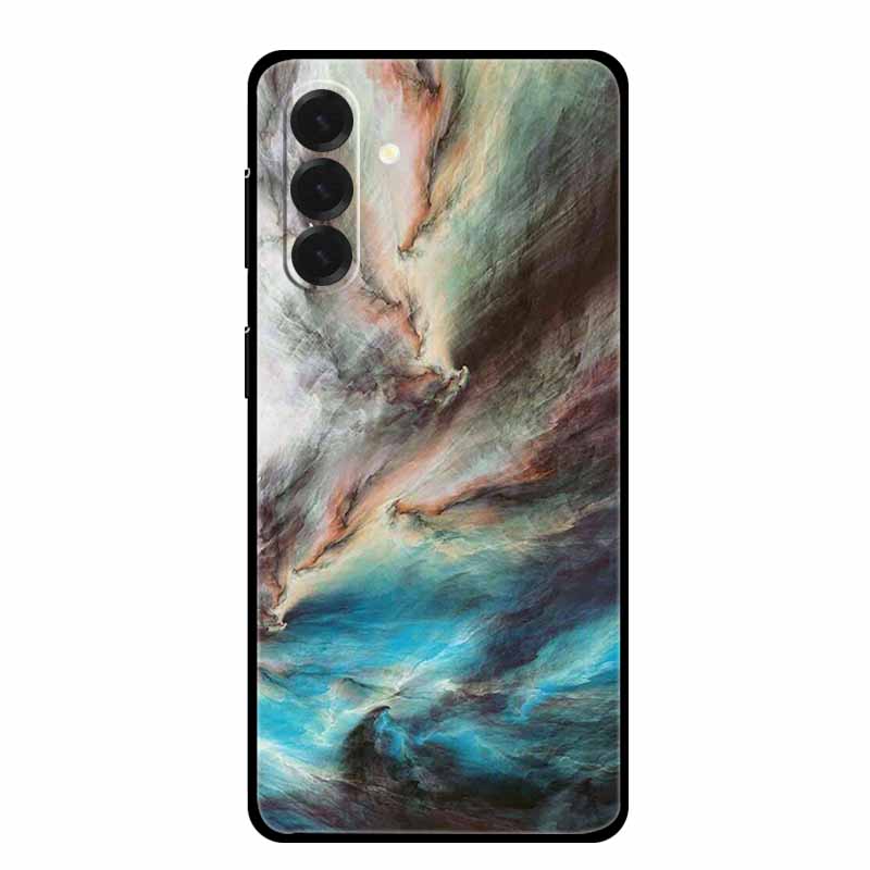 For Samsung Galaxy A17 Cases Marble Painted Black Silicone Back Cover Case for Galaxy A17 5G Protective Shell A17 Texture Bumper