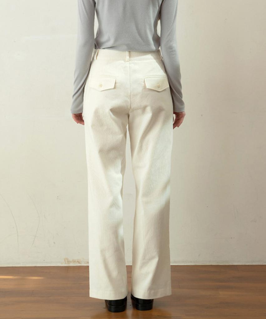 Aejeuipeu Tan Fleece Cotton Pants (Ivory)