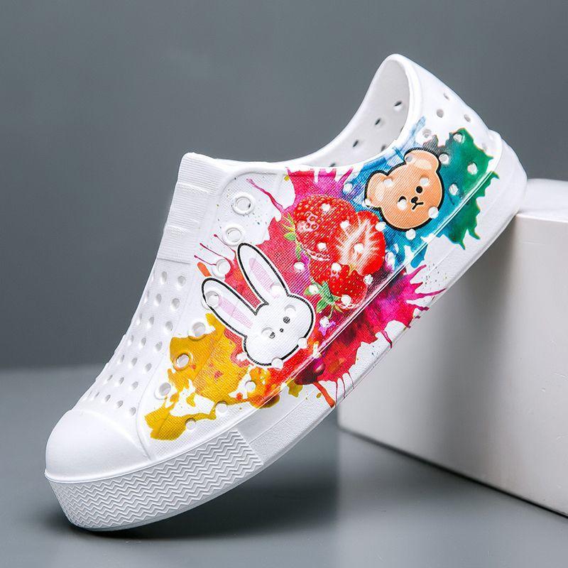 Parent-child hole shoes Women's children's hole shoes Non-slip sandals Men's and women's outdoor baotou wading outside the beach breathable shoes