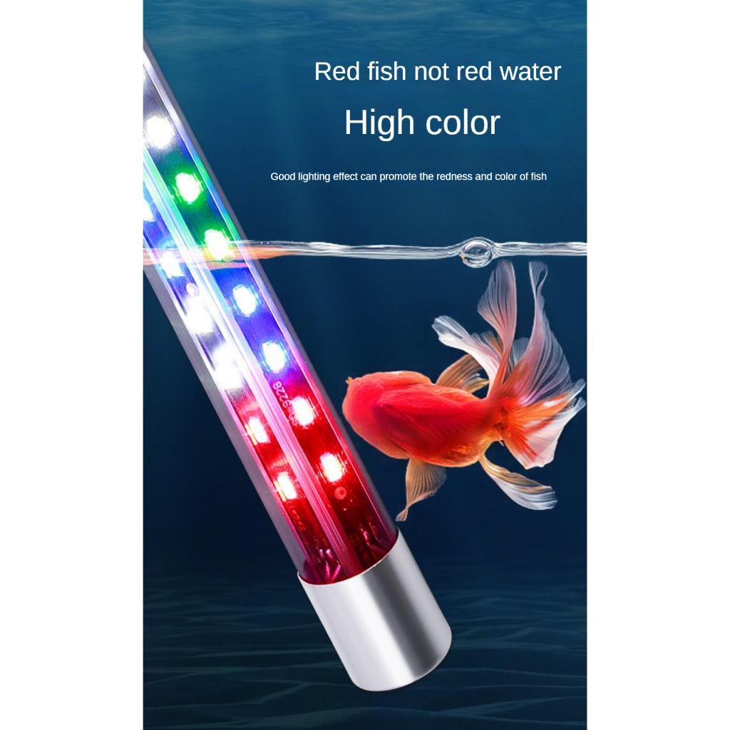 Tube Fish Tank Lighting LED Lamp Full Spectrum Three-Color Brightening Color-Enhancing Diving Light Waterproof Aquarium Light