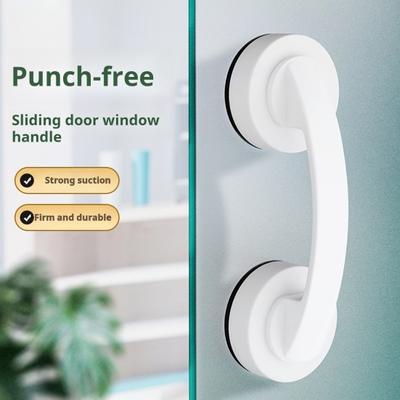 Glass Door Handle 10kg Load-capacity Secure Grip Simple Installation Universal Suction Cup