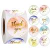 50-500pcs Holiday Wedding Decoration Stickers Thank You Flower Stickers 1inch Round Self-Adhesive Seal Labels
