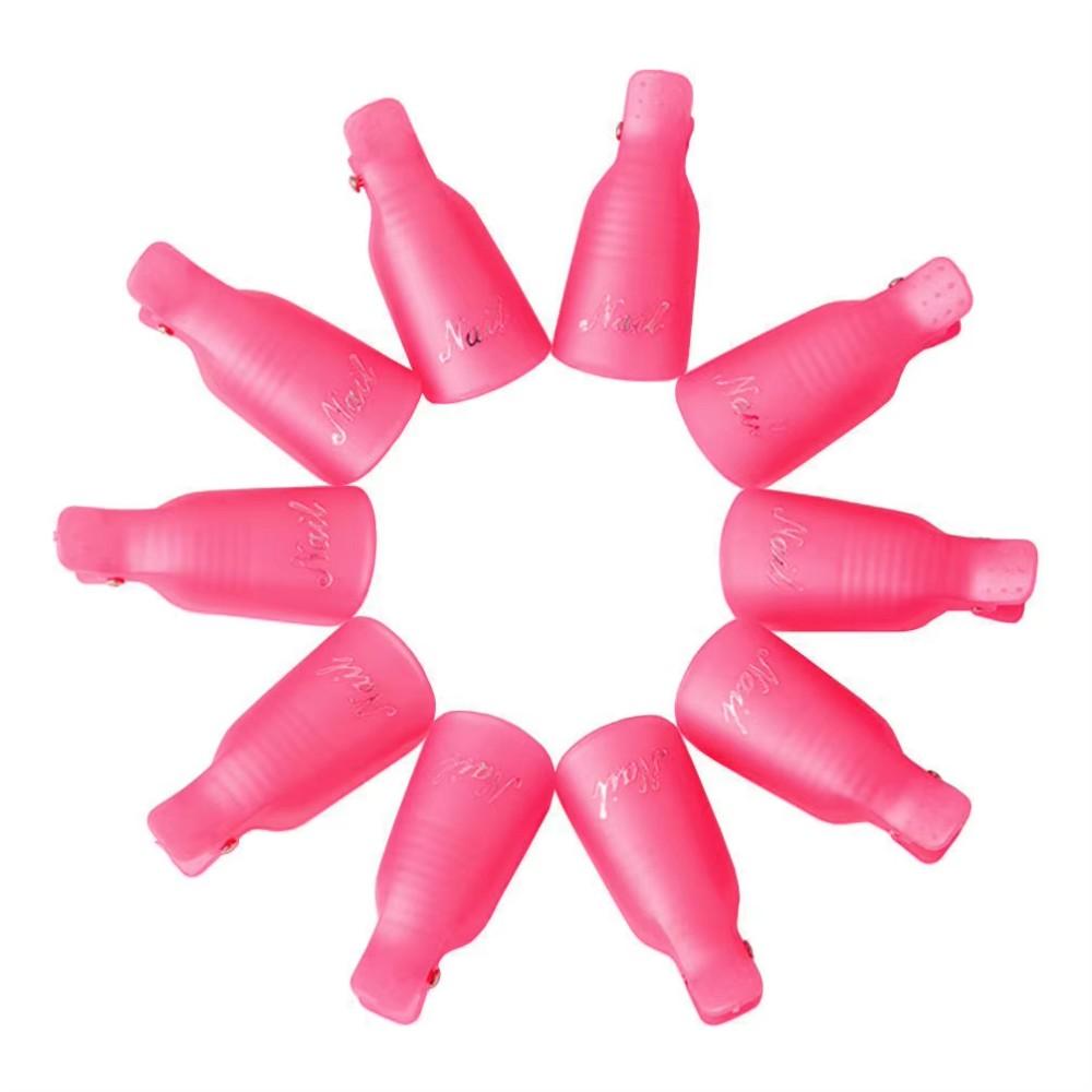 10Pcs/Bag Colorfulful Acrylic Manicure Art Dipped Cap Clip Nail Cleaning Manicure UV Gel Nail Polish Dipped Wrapping Tool Finger