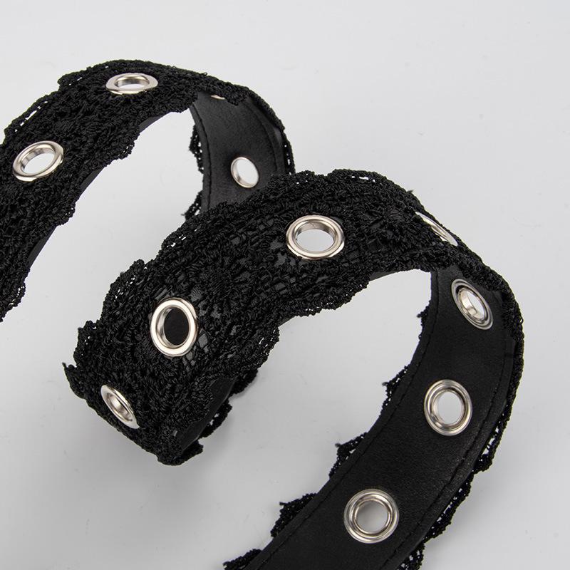 Stylish Sweet Lace Ladies Belt Decorative Dress Pants Rivet Rhinestone Belt Accessories