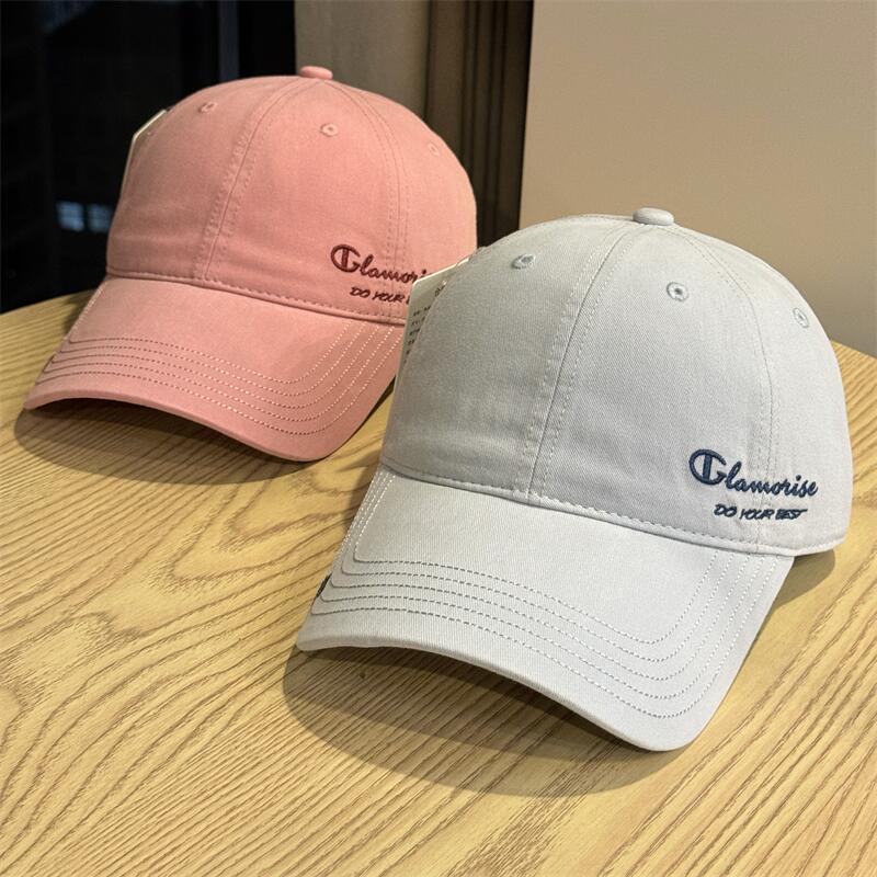 New letter embroidered baseball cap for women with small face, sunshade versatile soft top, washed cotton cap for men's trend