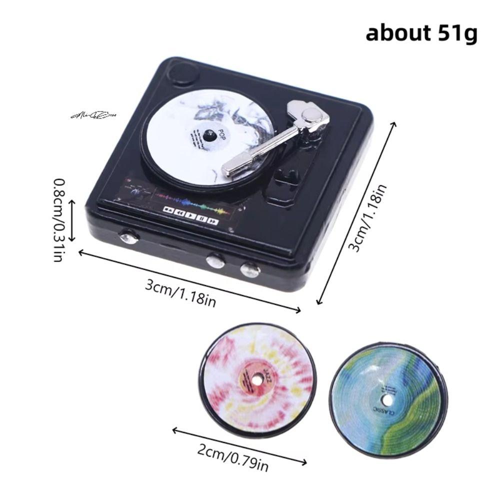 1:12 Miniature Record Player Lifelike Design Mini Disc Player Dollhouse Cd Player  Girls Toy