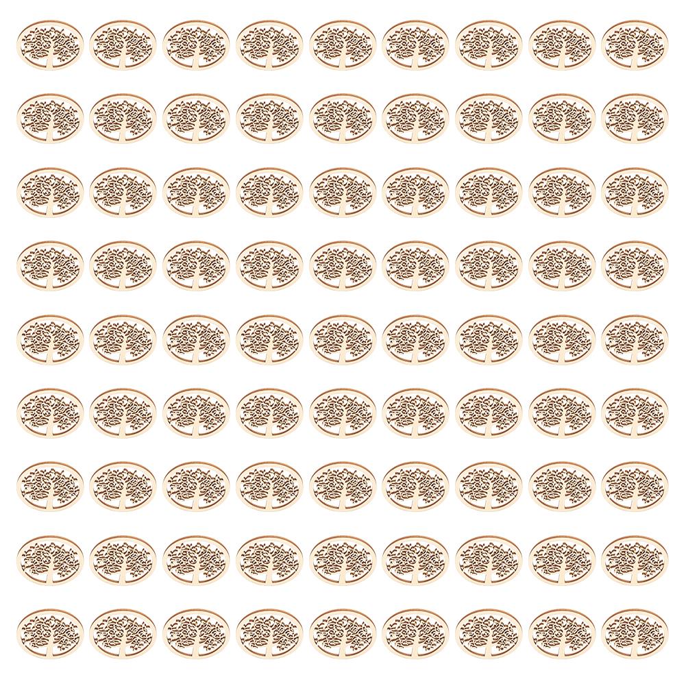 48Pcs Wooden Tree of Life Ray Carving DIY Handicrafts Holiday Decoration Ornaments Crafts