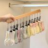 Closet Pants Hanger with 12 Clips Space Saving Closet Organizer No Trace Metal Clip Hanger for Yoga Pants Leggings Jeans Skirts